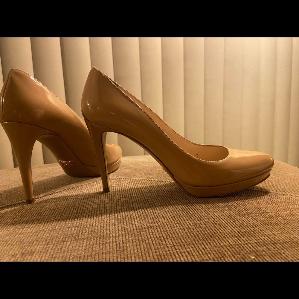 Prada Patent Leather 38.5 High Heels with Platform